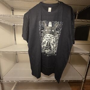 Black Graphic Tee with Artistic Design